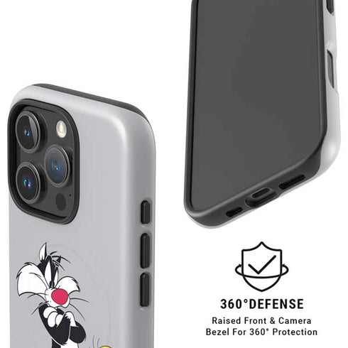 Looney Tunes Sylvester Tweety Bird Crossed Arms iPhone 16 Pro Magsafe Impact Case