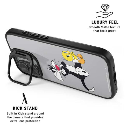 Looney Tunes Sylvester Tweety Bird Crossed Arms iPhone 17 Kickstand Case