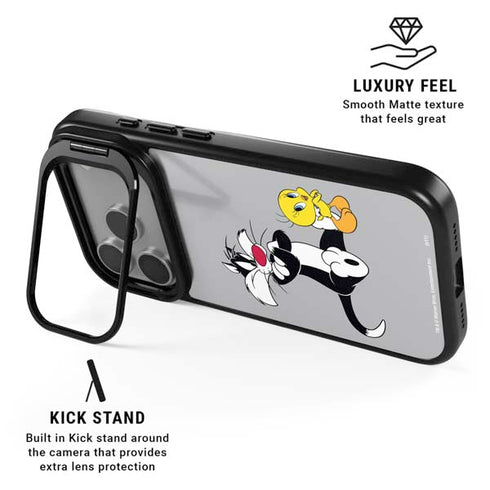 Looney Tunes Sylvester Tweety Bird Crossed Arms iPhone 17 Pro Kickstand Case
