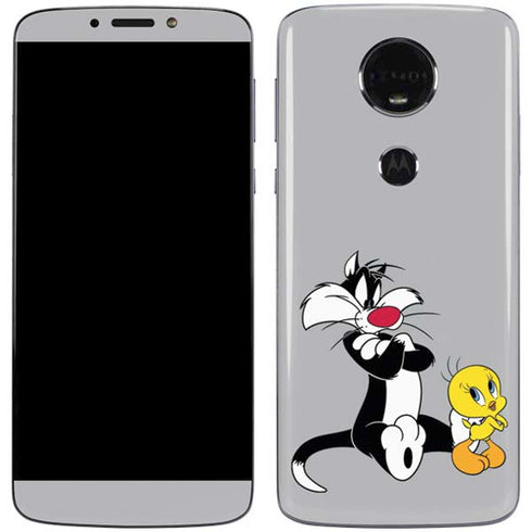 Looney Tunes Sylvester Tweety Bird Crossed Arms Moto E5 Plus Skin