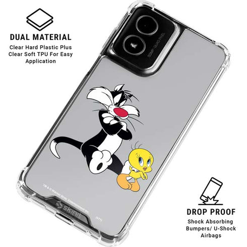 Looney Tunes Sylvester Tweety Bird Crossed Arms Moto G Power 5G (2024) Clear Case