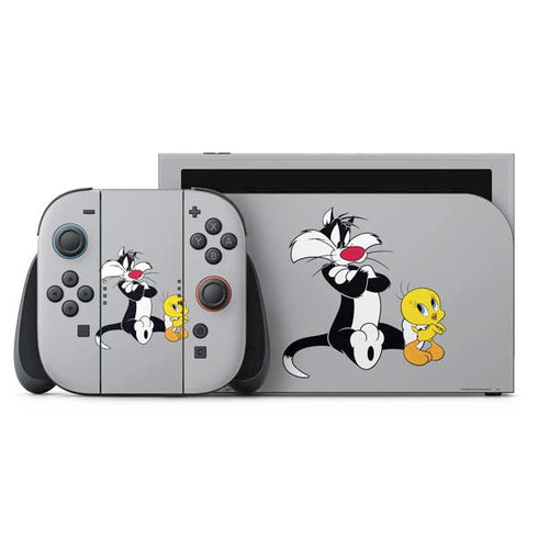 Looney Tunes Sylvester Tweety Bird Crossed Arms Nintendo Switch 2 (2025) with Joy-Con Skin