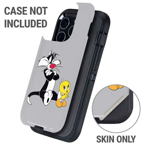 Looney Tunes Sylvester Tweety Bird Crossed Arms Otterbox Defender iPhone Skin