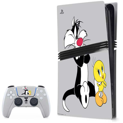 Looney Tunes Sylvester Tweety Bird Crossed Arms PS5 Pro Bundle Skin
