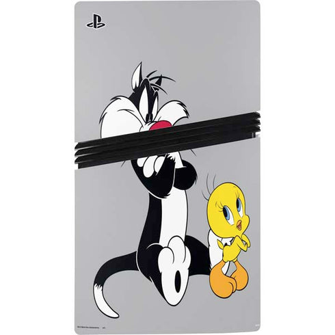Looney Tunes Sylvester Tweety Bird Crossed Arms PS5 Pro Console Skin