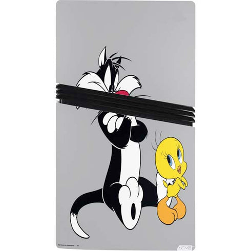 Looney Tunes Sylvester Tweety Bird Crossed Arms PS5 Pro Console Skin
