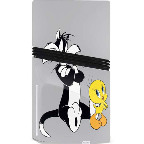 Looney Tunes Sylvester Tweety Bird Crossed Arms PS5 Pro Disk Console Skin