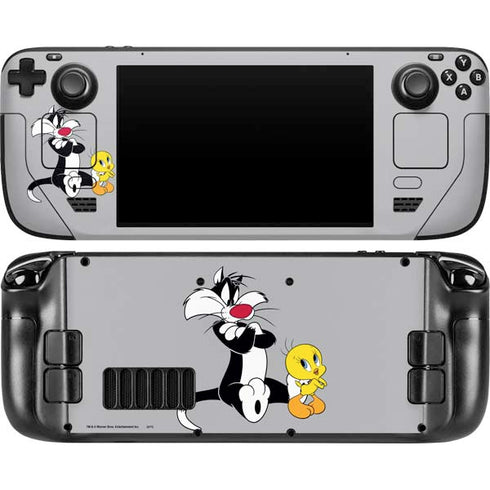 Looney Tunes Sylvester Tweety Bird Crossed Arms Steam Deck Handheld Gaming Computer OLED Skin