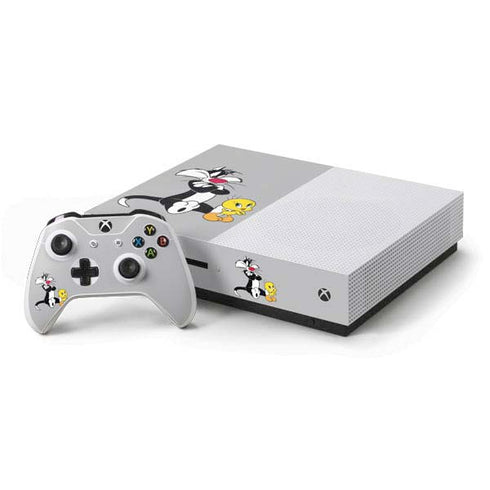 Looney Tunes Sylvester Tweety Bird Crossed Arms Xbox One S Console and Controller Bundle Skin