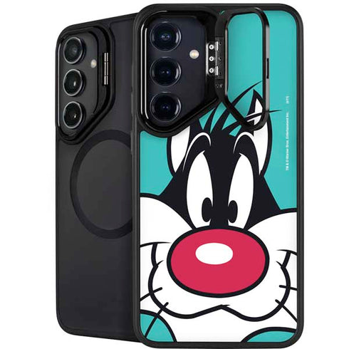 Looney Tunes Sylvester Zoomed In Galaxy S25 Kickstand Case