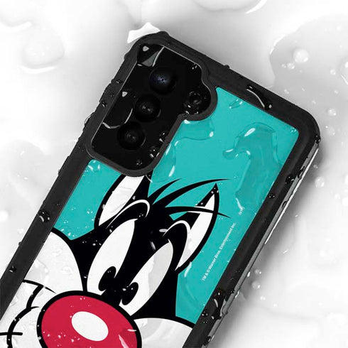 Looney Tunes Sylvester Zoomed In Galaxy S24 Plus Waterproof Case