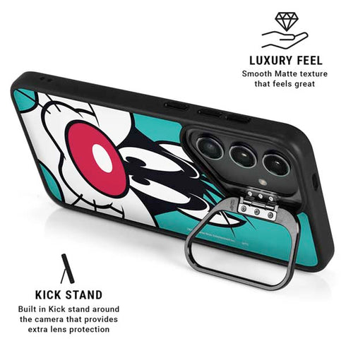 Looney Tunes Sylvester Zoomed In Galaxy S25 Ultra Kickstand Case