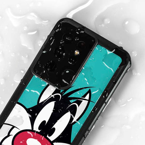 Looney Tunes Sylvester Zoomed In Galaxy S24 Ultra Waterproof Case
