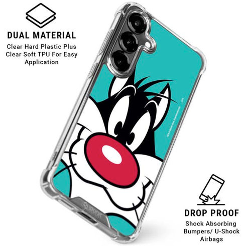Looney Tunes Sylvester Zoomed In Galaxy S26 Plus Clear Case