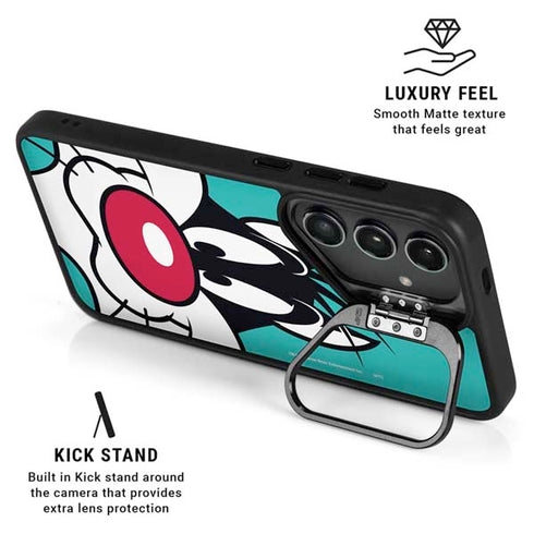 Looney Tunes Sylvester Zoomed In Galaxy S26 Ultra Kickstand Case