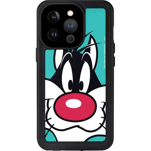 Looney Tunes Sylvester Zoomed In iPhone 15 Pro Waterproof Case
