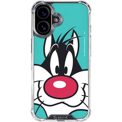 Looney Tunes Sylvester Zoomed In iPhone 16 Clear Case