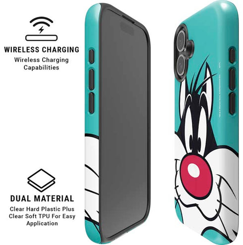 Looney Tunes Sylvester Zoomed In iPhone 16 Magsafe Impact Case