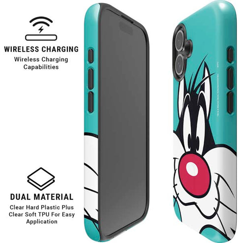 Looney Tunes Sylvester Zoomed In iPhone 16 Plus Magsafe Impact Case