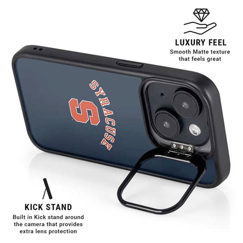Syracuse University S Blue iPhone 15 Plus Kickstand Case