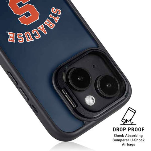Syracuse University S Blue iPhone 15 Plus Kickstand Case