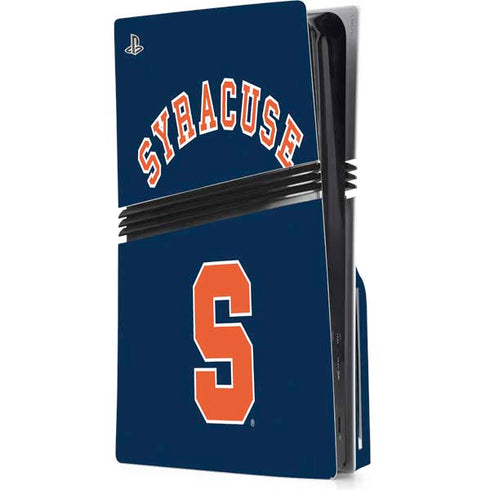 Syracuse University S Blue PS5 Pro Disk Console Skin