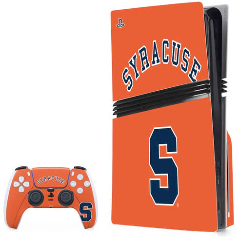 Syracuse University S Orange PS5 Pro Disk Bundle Skin