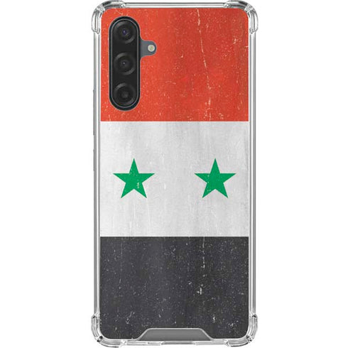 Syria Flag Distressed Galaxy A17 Clear Case