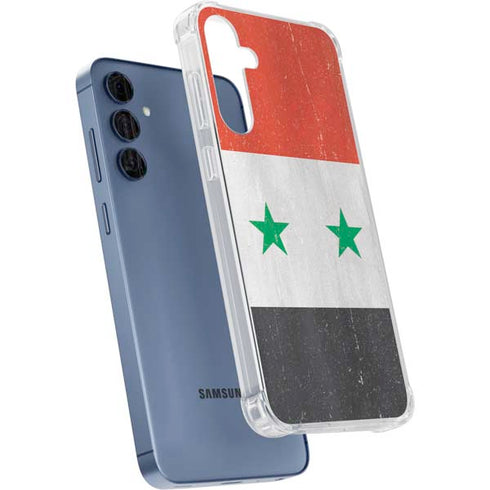 Syria Flag Distressed Galaxy A35 5G Clear Case