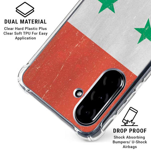 Syria Flag Distressed Galaxy A36 5G Clear Case