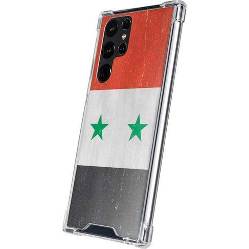 Syria Flag Distressed Galaxy S23 Ultra Clear Case