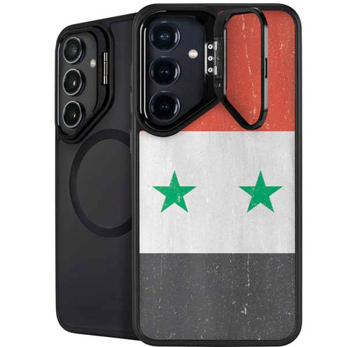 Syria Flag Distressed Galaxy S25 Kickstand Case