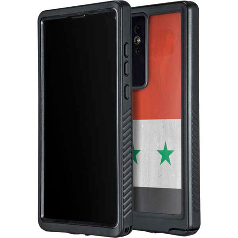Syria Flag Distressed Galaxy S24 Ultra Waterproof Case