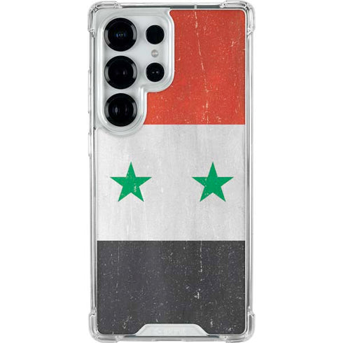 Syria Flag Distressed Galaxy S25 Ultra Clear Case