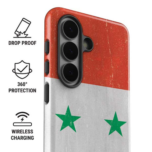 Syria Flag Distressed Galaxy S26 Plus Impact Case