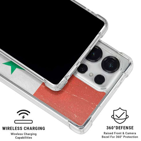 Syria Flag Distressed Galaxy S26 Ultra Clear Case