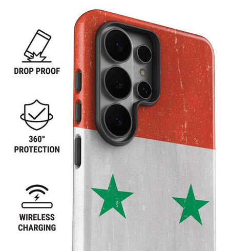 Syria Flag Distressed Galaxy S26 Ultra Impact Case