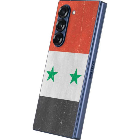Syria Flag Distressed Galaxy Z Fold6 Skin