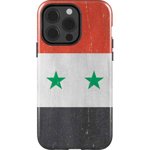 Syria Flag Distressed iPhone 15 Pro Impact Case