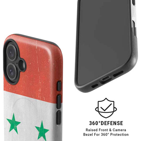 Syria Flag Distressed iPhone 16 Plus Magsafe Impact Case