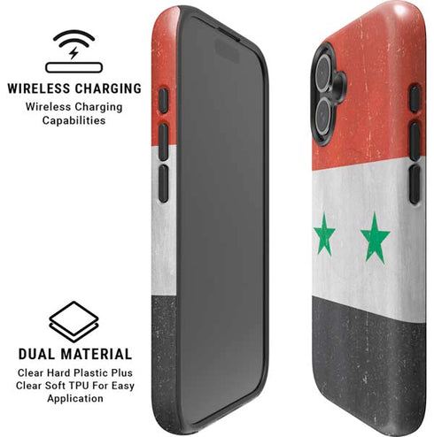 Syria Flag Distressed iPhone 16 Plus Magsafe Impact Case