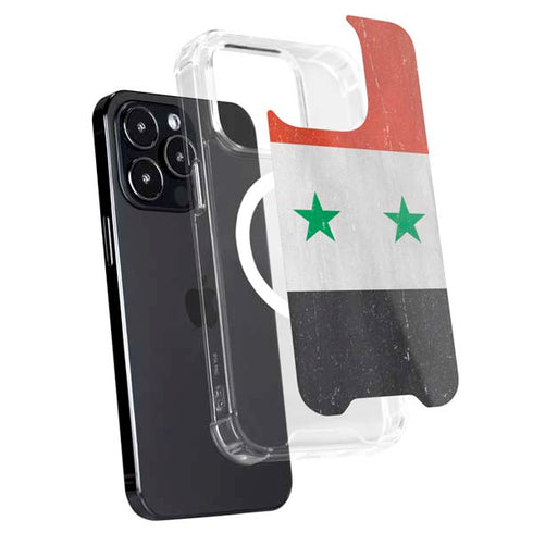 Syria Flag Distressed iPhone 16 Pro MagSafe Case