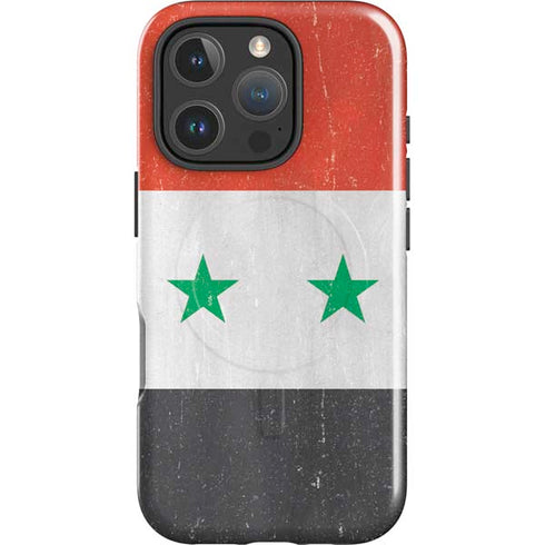 Syria Flag Distressed iPhone 16 Pro Magsafe Impact Case