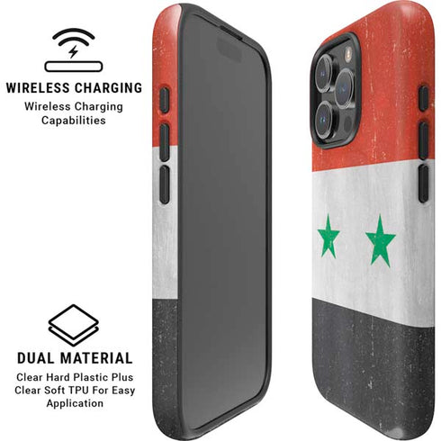 Syria Flag Distressed iPhone 16 Pro Max Magsafe Impact Case