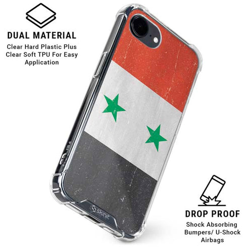Syria Flag Distressed iPhone 16e Clear Case