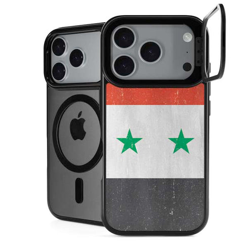 Syria Flag Distressed iPhone 18 Pro Kickstand Case