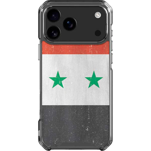 Syria Flag Distressed iPhone 18 Pro Max Clear Case