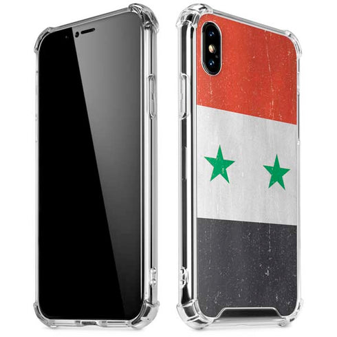 Syria Flag Distressed iPhone X/XS Clear Case