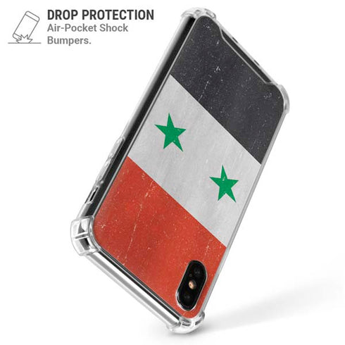 Syria Flag Distressed iPhone X/XS Clear Case