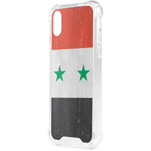 Syria Flag Distressed iPhone XS Clear Case